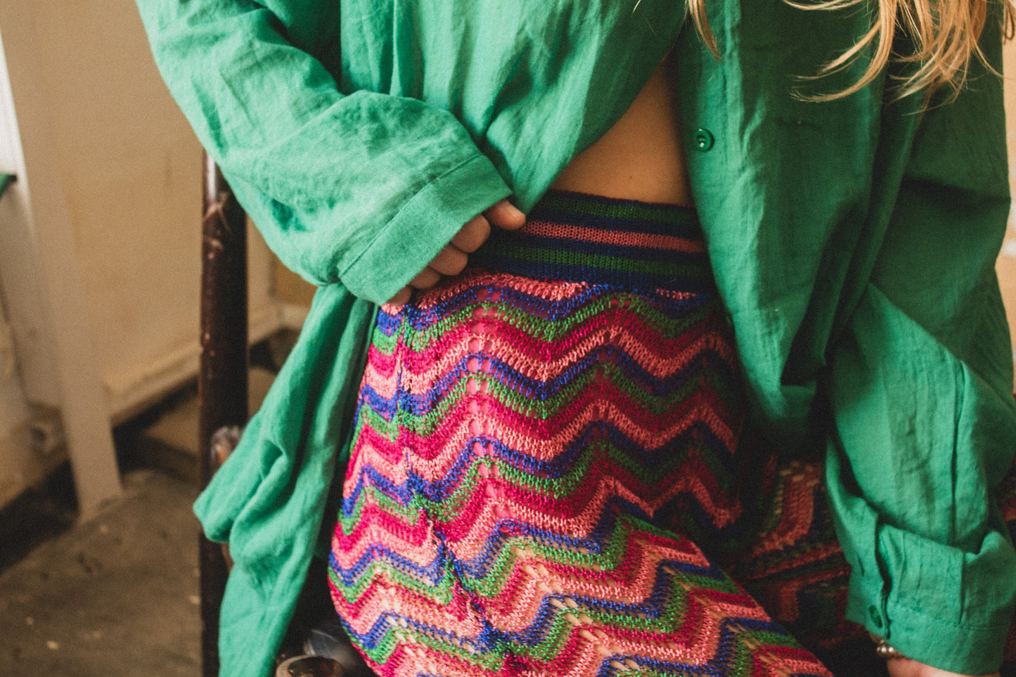 Crochet Knitted Flare Pants