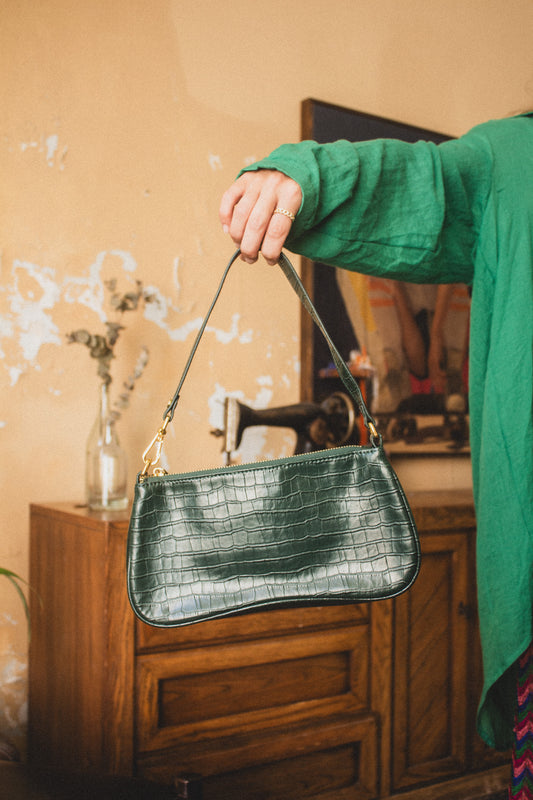 Green Faux Leather Bag